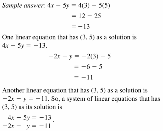 Big Ideas Math Algebra 1 Answers Chapter 5 Solving Systems of Linear Equations 5.2 Question 21