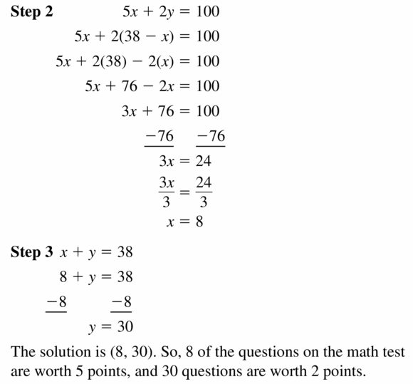 Big Ideas Math Algebra 1 Answers Chapter 5 Solving Systems of Linear Equations 5.2 Question 25.2