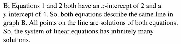 Big Ideas Math Algebra 1 Answers Chapter 5 Solving Systems of Linear Equations 5.4 Question 3.2