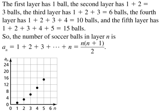 Big Ideas Math Algebra 2 Answer Key Chapter 8 Sequences and Series 8.1 a 55