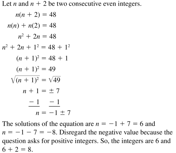 Big Ideas Math Answer Key Algebra 1 Chapter 9 Solving Quadratic Equations 9.4 a 69