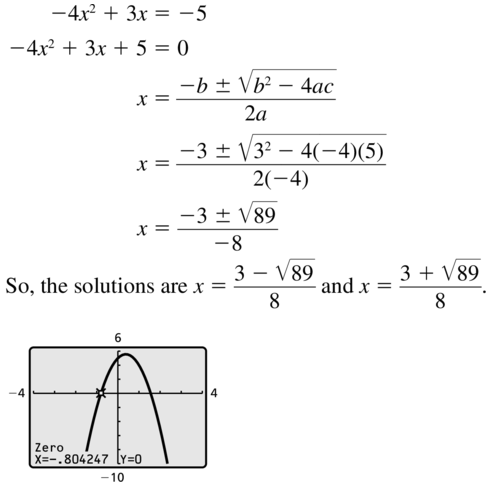 Big Ideas Math Answer Key Algebra 2 Chapter 3 Quadratic Equations and Complex Numbers 3.4 a 15