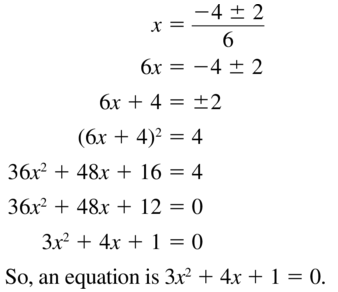 Big Ideas Math Answer Key Algebra 2 Chapter 3 Quadratic Equations and Complex Numbers 3.4 a 45