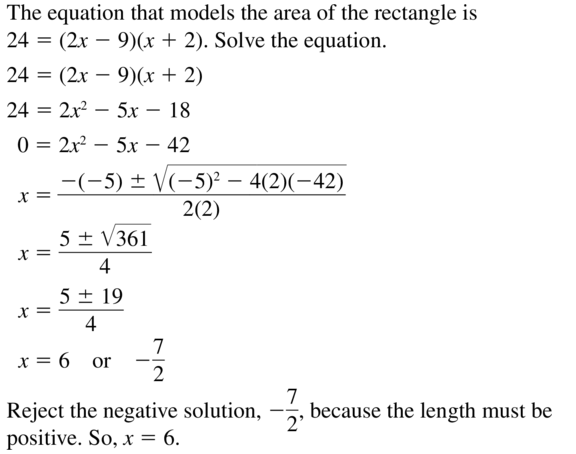 Big Ideas Math Answer Key Algebra 2 Chapter 3 Quadratic Equations and Complex Numbers 3.4 a 59