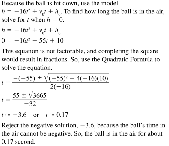 Big Ideas Math Answer Key Algebra 2 Chapter 3 Quadratic Equations and Complex Numbers 3.4 a 63