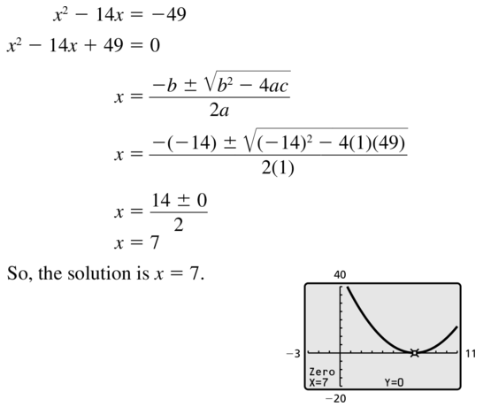 Big Ideas Math Answer Key Algebra 2 Chapter 3 Quadratic Equations and Complex Numbers 3.4 a 9