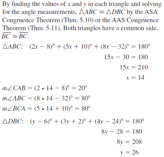 Big Ideas Math Answer Key Geometry Chapter 5 Congruent Triangles 5.6 a 25.1