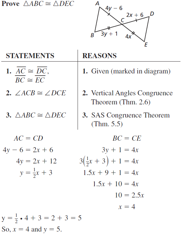 Big Ideas Math Geometry Answer Key Chapter 5 Congruent Triangles 5.3 a 29