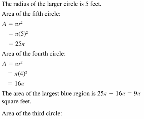Big Ideas Math Geometry Answers Chapter 11 Circumference, Area, and Volume 11.2 Ques 25.1