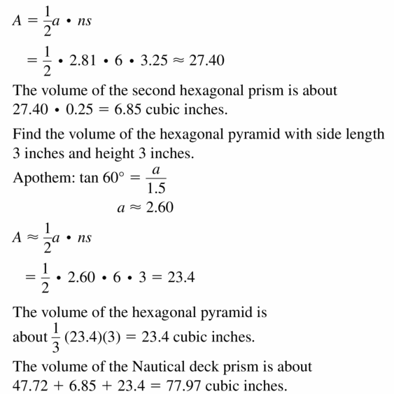 Big Ideas Math Geometry Answers Chapter 11 Circumference, Area, and Volume 11.6 Ques 25.2