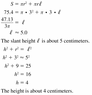 Big Ideas Math Geometry Answers Chapter 11 Circumference, Area, and Volume 11.7 Ques 11