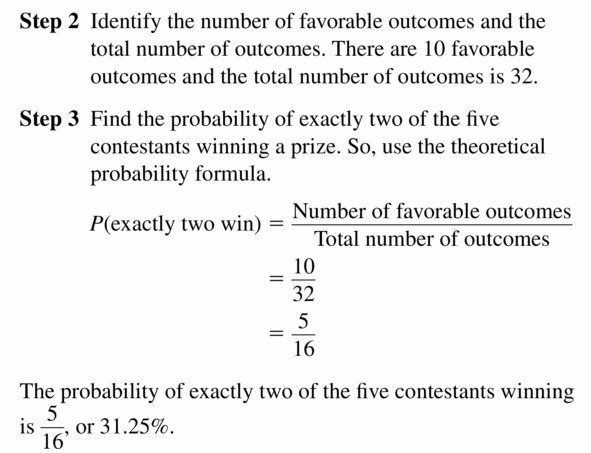 Big Ideas Math Geometry Answers Chapter 12 Probability 12.1 Qu 7.2