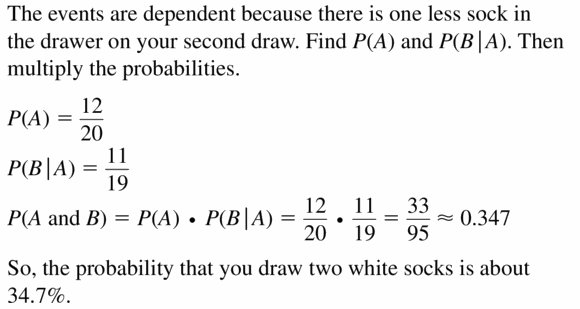 Big Ideas Math Geometry Answers Chapter 12 Probability 12.2 Qu 13