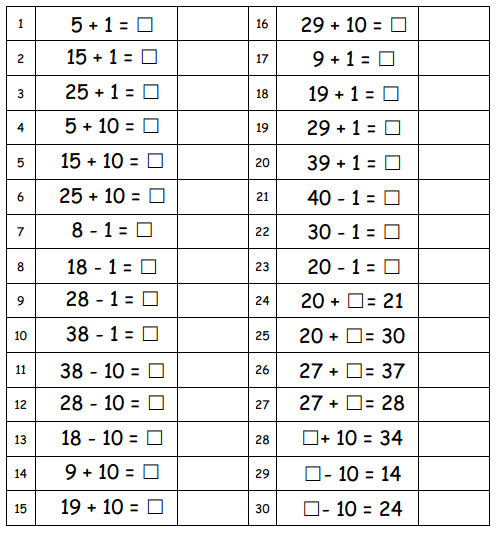 Engage NY Math 1st Grade Module 4 Lesson 7 Sprint Answer Key 1