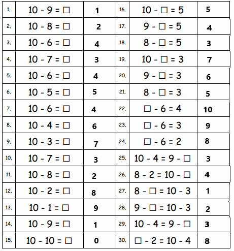 Eureka-Math-Grade-1-Module-2-Lesson-14-Sprint-Answer-Key-1