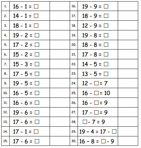 Eureka Math Grade 1 Module 3 Lesson 5 Sprint Answer Key 2