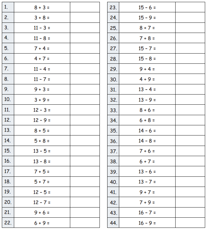 Eureka Math Grade 2 Module 2 Lesson 4 Sprint Answer Key 1