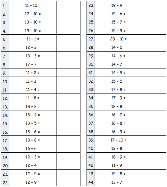 Eureka Math Grade 2 Module 4 Lesson 10 Sprint Answer Key 1