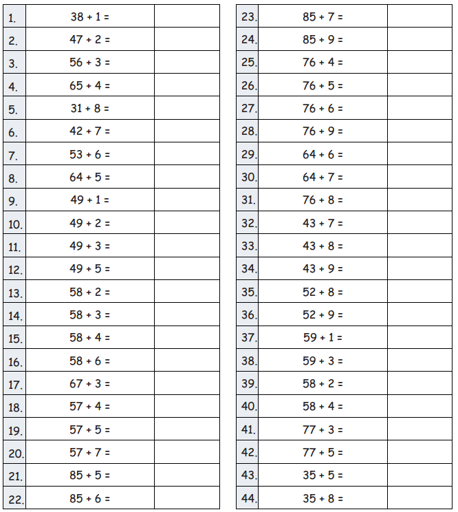 Eureka Math Grade 2 Module 4 Lesson 18 Sprint Answer Key 1