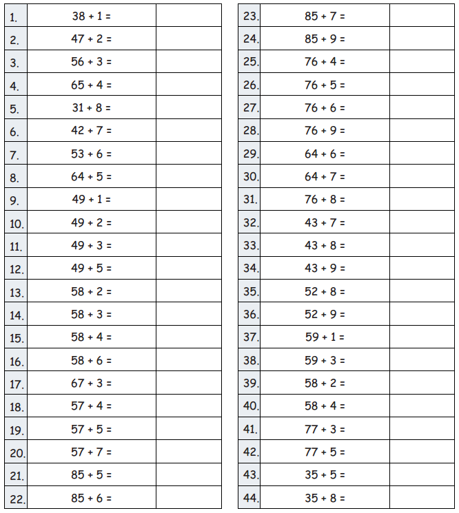Eureka Math Grade 2 Module 4 Lesson 20 Sprint Answer Key 1