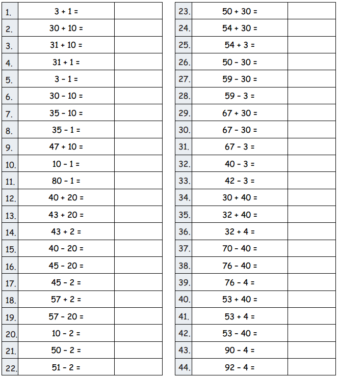 Eureka Math Grade 2 Module 4 Lesson 3 Sprint Answer Key 1