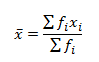 formula of arithmetic mean