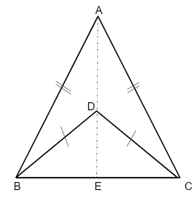 Problem on Two Isosceles Triangles on the Same Base 1