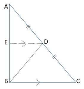 Constructed right-angled triangle